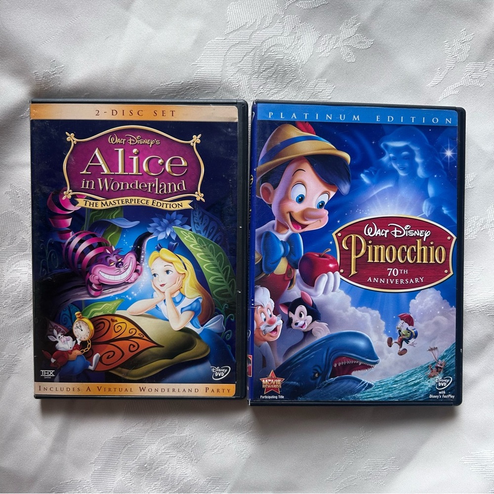 Disney Pinocchio & Alice DVD Lot